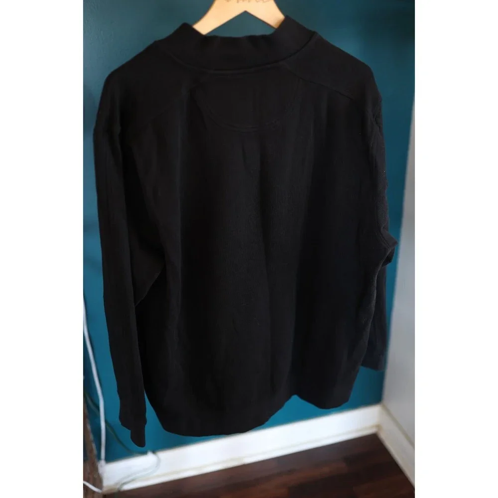 Greg Norman Mens 1/3 Zip Pullover XXL Black Shark Sweater-100% Polyester